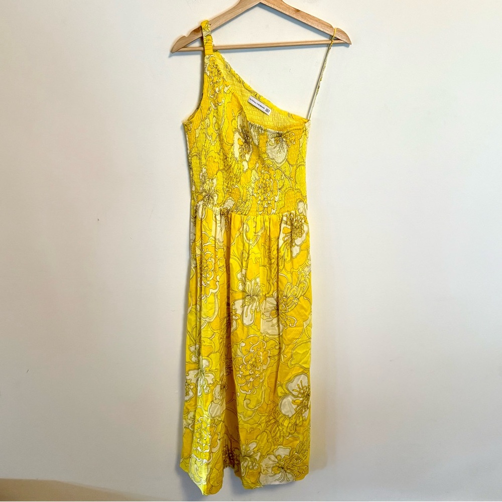 Faithfull the Brand Womens Khalani Midi Dress Yellow Size US 8 Large - Picture 5 of 8